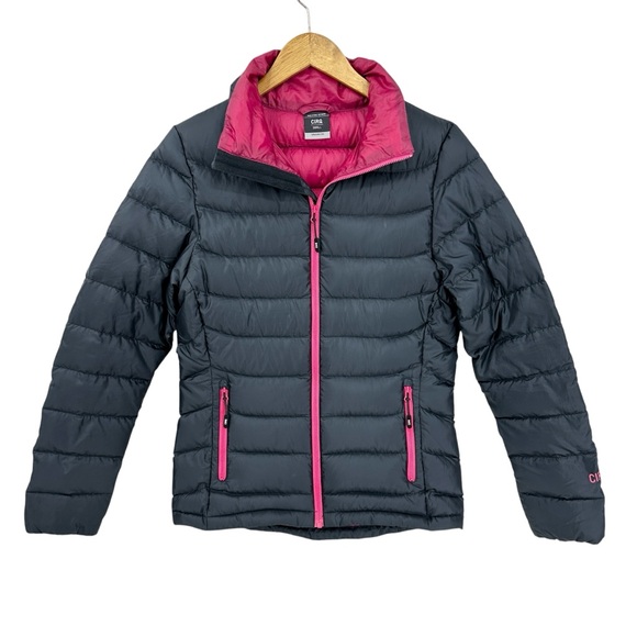CIRQ Goose Down Puffer Jacket Full Zip Up Coat Nylon Black - Picture 1 of 5